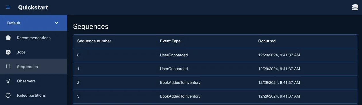 Chronicle Workbench showing events